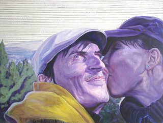 La nymphe et le satyre, 2007, huile sur toile, 97x130 cm