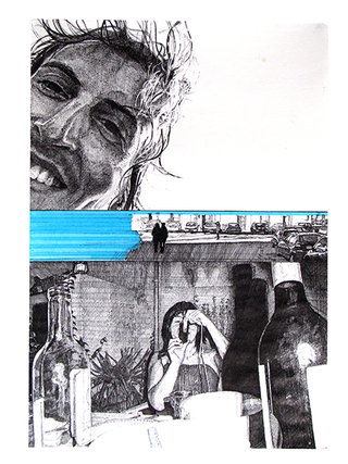 cycle "racontez-moi" 3, 2007, 45x32 cm, stylos et feutres sur papier