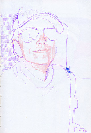 sans titre 3, 2009, feutre, stylo sur papier, 20,9x14,7 cm