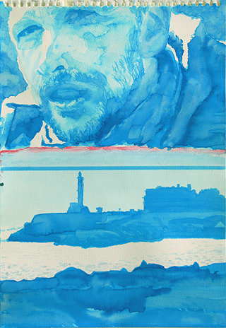 c'est pas l'homme qui prend la mer, 2009, encre sur papier, 38x26,3 cm